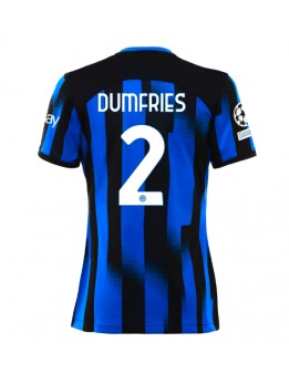 Inter Milan Denzel Dumfries #2 Heimtrikot für Frauen 2023-24 Kurzarm